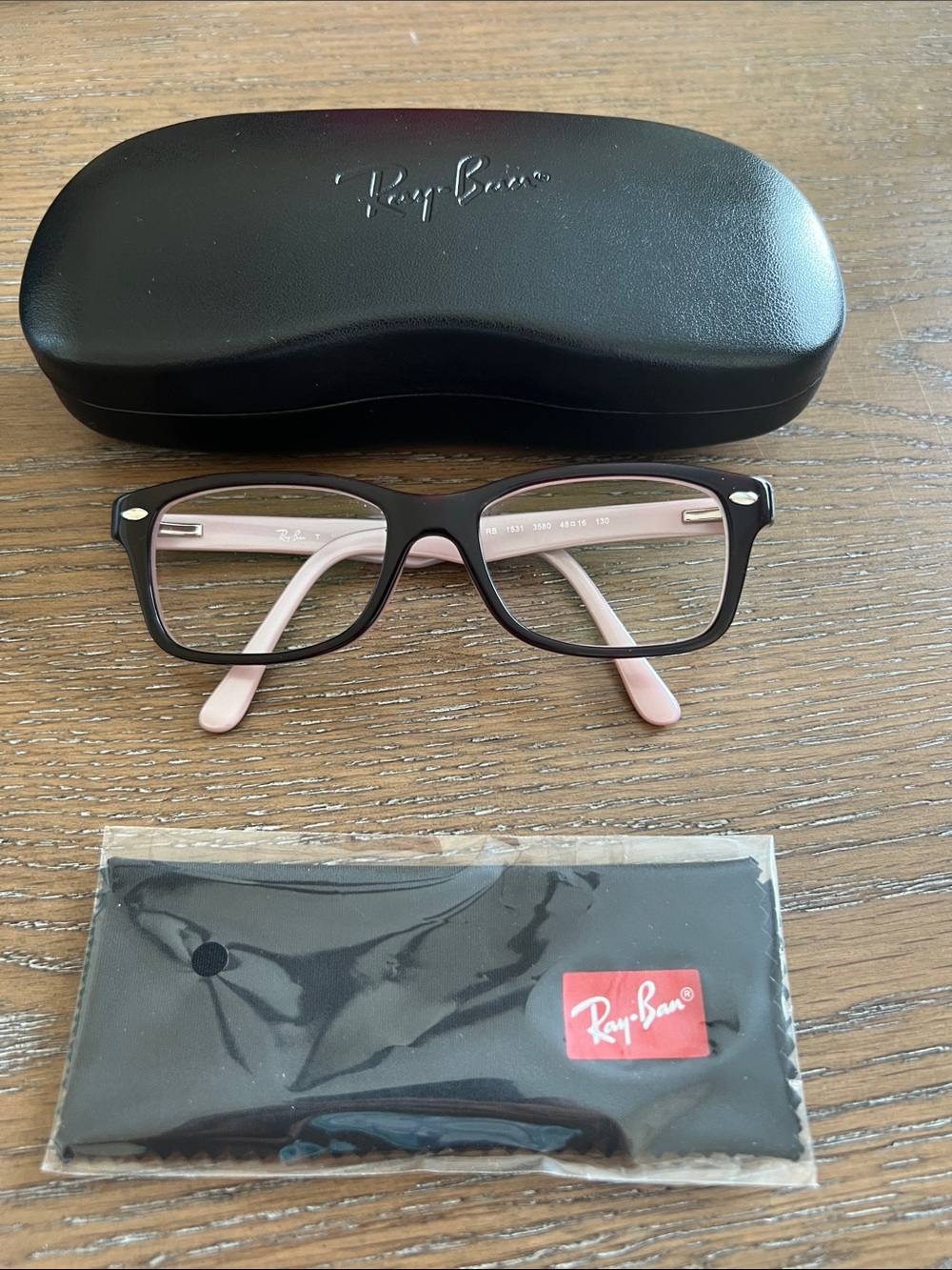 Ray-Ban Youth Havana on Opal Pink Prescription‎ Eyeglasses with Case